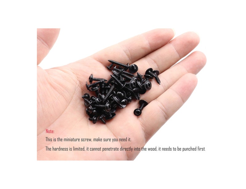 LBY 900pcs M2.3 M2.6 M3 Truss Head Self - Tapping Screws, Wafer Head Screws, Pan Head Washer Screw, 9 Sizes Self -Tapping Screws Assortment Kit, Carbon Steel (Blacking) - Image 2